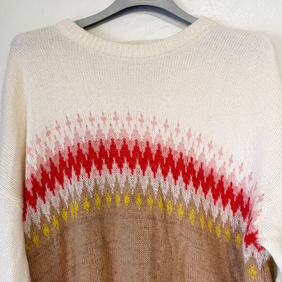 DEMYLEE X J.CREW Fair Isle Wool Mohair Blend Sweater in Multi Size M - Picture 4 of 12